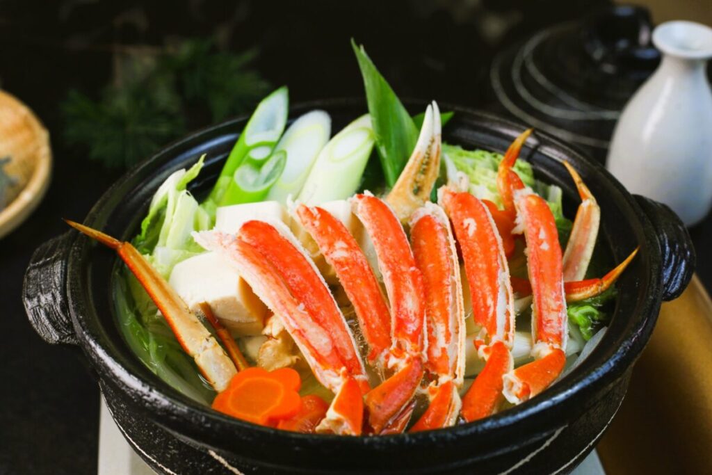 Japanese crab hot pot with vegetables
