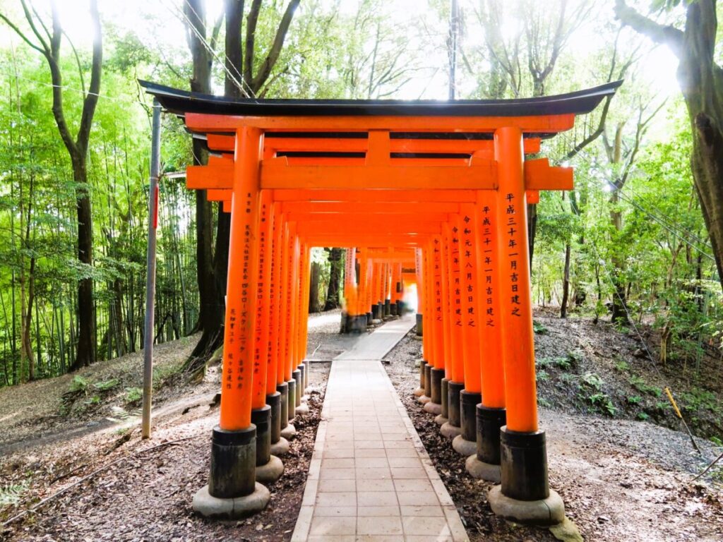 Red torii gates at Fushimi Inari Shrine Kyoto
