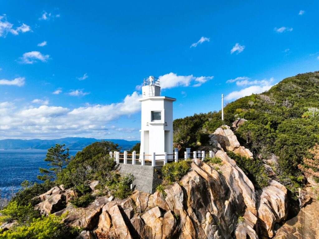 White Shirasaki Lighthouse on Tosashimizu Coast