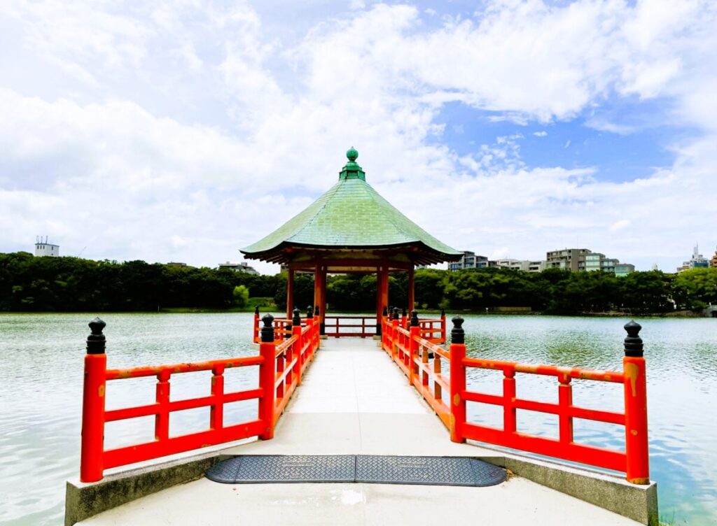 Floating pavilion at Ohori Park in Fukuoka