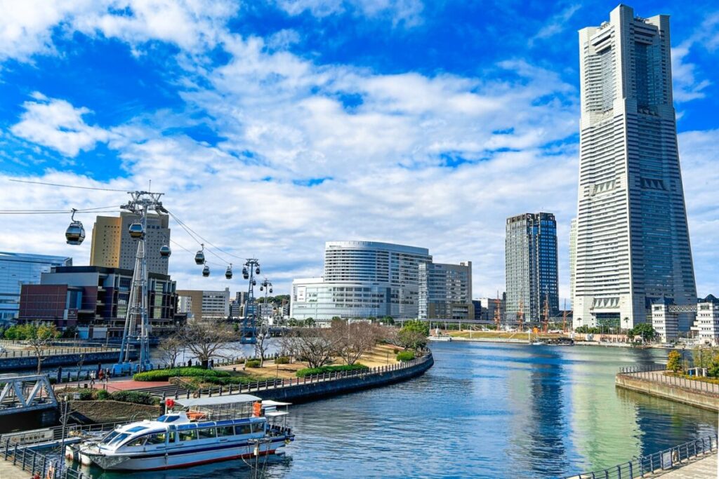 Yokohama Minato Mirai skyline and waterfront view