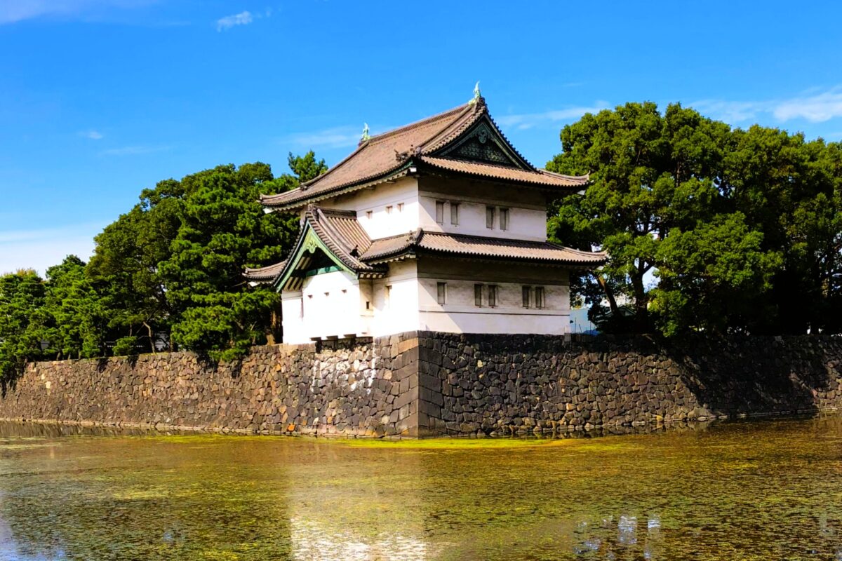 Tokyo Imperial Palace surrounded by moats and greenery