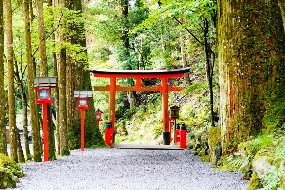 Torii Gate and Approach Path at Kifune Shrine in Kyoto