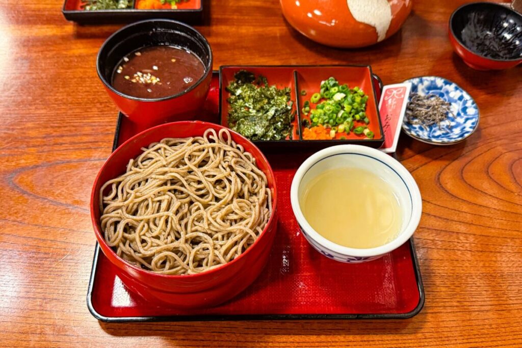 Traditional Izumo soba noodles served in stacked bowls