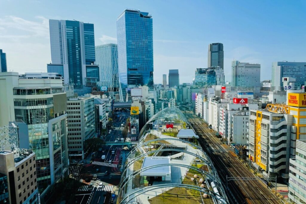 Modern buildings and urban skyline in Shibuya, Tokyo