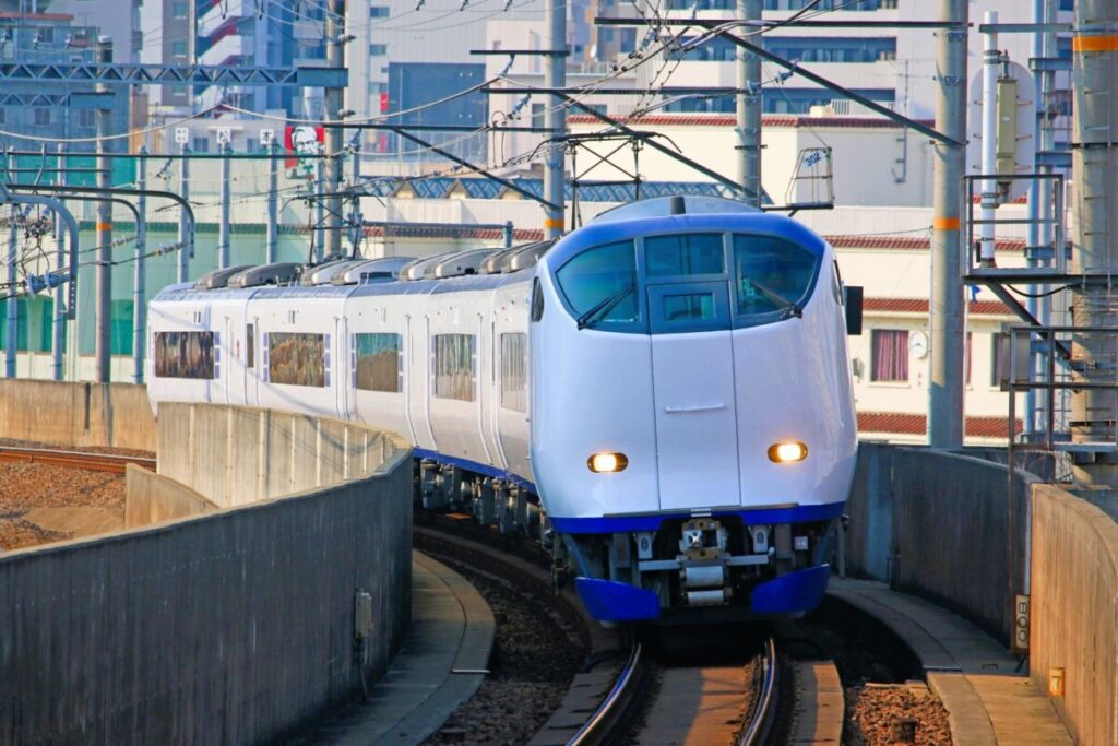 Haruka Limited Express train connecting Kansai International Airport and Osaka