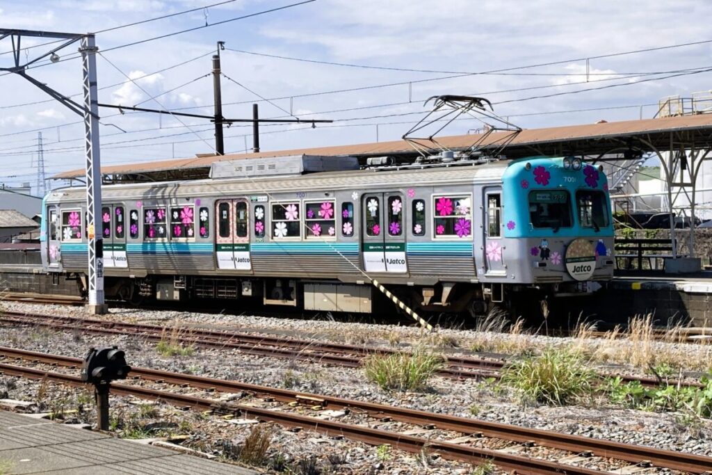 Gakunan Railway train in Shizuoka Japan, local scenic train near Mount Fuji