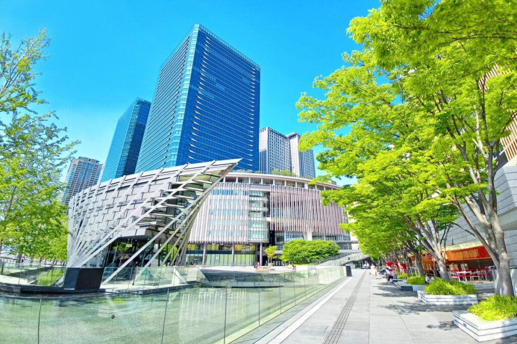 Umeda district cityscape in Osaka Japan, modern skyline and busy urban area