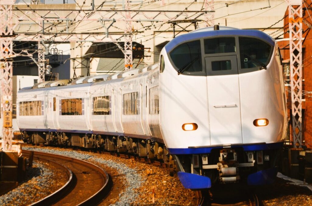 JR Haruka Express train for Kansai International Airport in Japan, airport limited express service