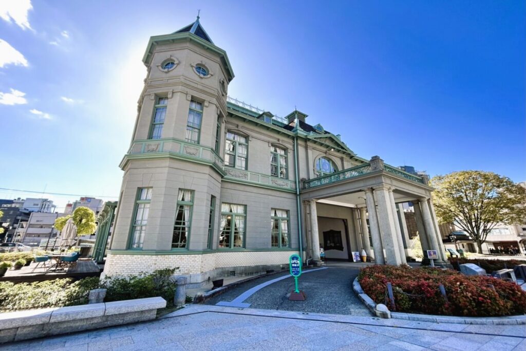 Former Fukuoka Prefectural Public Hall Guest House, historic Meiji era building in Fukuoka Japan